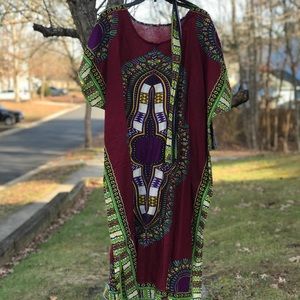 African inspired dress with front zipper